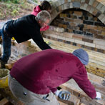 Kigbeare Kiln Project - Svend and Pete working on the damper